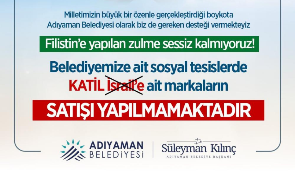 Adıyaman Belediyesi, İsrail’e Ait Ürünleri Raflardan Kaldırdı