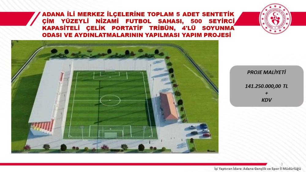 ADANA’YA 830 MİLYON 50 BİN LİRALIK DEV SPOR YATIRIMI