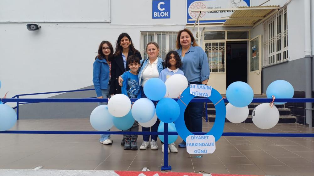 GÜZELTEPE’DE DİYABETE DİKKAT ÇEKMEK İÇİN MAVİ GÜN