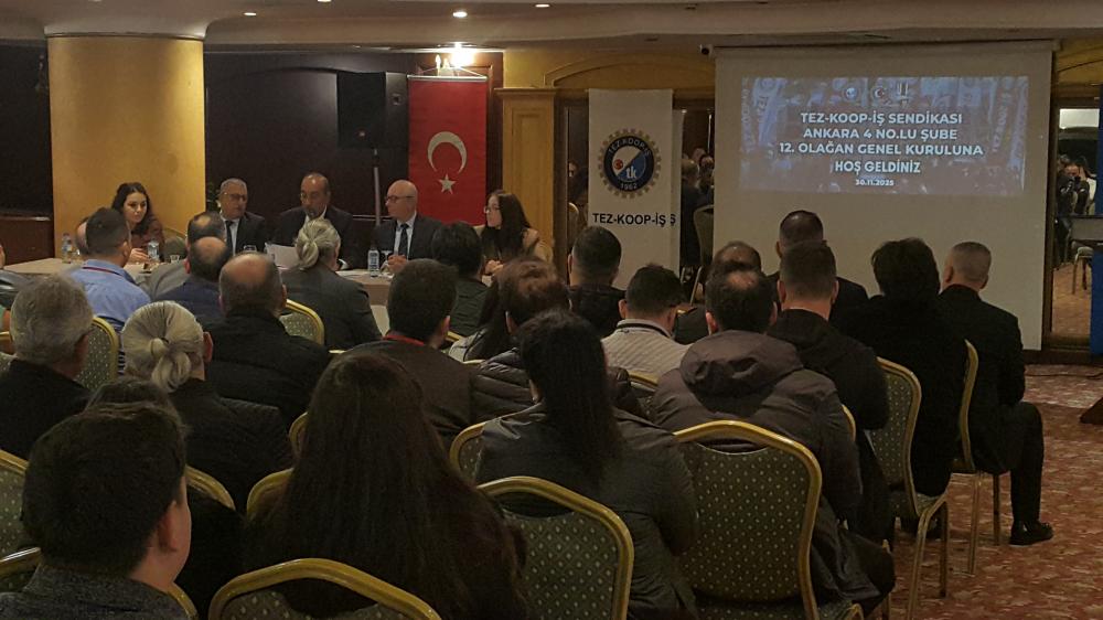 TEZ KOOP-İŞ SENDİKASI ANKARA 4 NOLU ŞUBE BAŞKANI LEVENT KOÇ GÜVEN TAZELEDİ