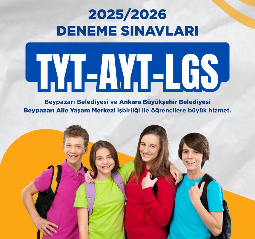 BEYPAZARI’NDA AİLE YAŞAM MERKEZİ MÜDÜRLÜĞÜ TARAFINDAN TYT, AYT VE LGS DENEME SINAVLARI DÜZENLENECEK.