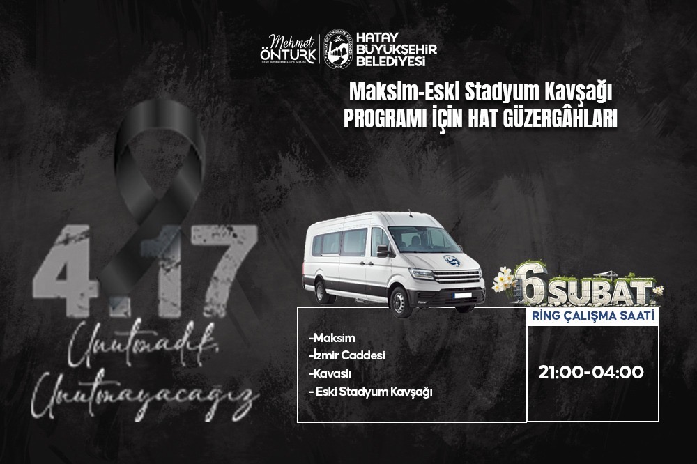 HBB’DEN 6 ŞUBAT’A ÖZEL ÜCRETSİZ TOPLU ULAŞIM