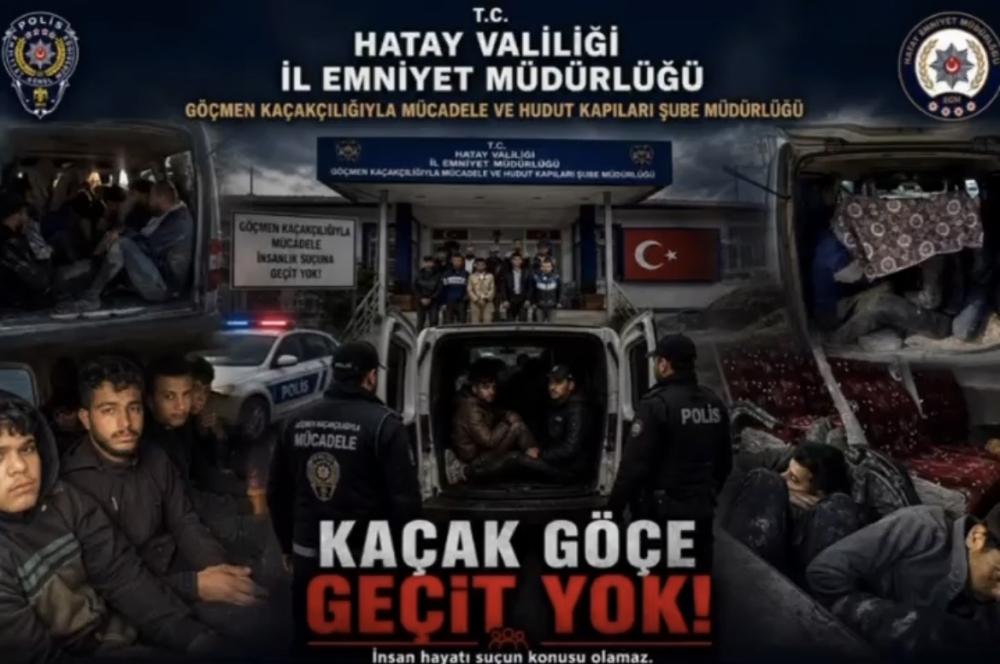 HATAY’DA GÖÇMEN KAÇAKÇILIĞINA DARBE: 19 DÜZENSİZ GÖÇMEN YAKALANDI, 3 ORGANİZATÖR TUTUKLANDI
