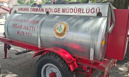 Beypazarı Orman İşletme müdürlüğü,  Mahallelere 9 Adet Yangın söndürme su tankı verdi
